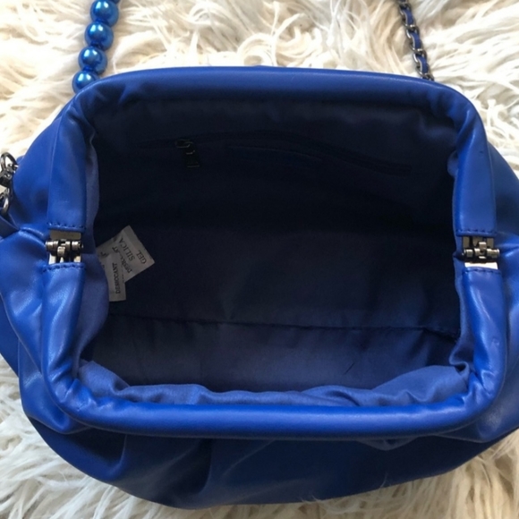 Badgley Mischka Blue Wrapped Frame Crossbody Bag - Picture 5 of 5